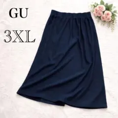 極美品＊ジーユー【3XL】リブナロー ロングスカート ストレッチ ウエストゴム