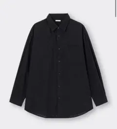 GU レースオーバーサイズシャツ(長袖)【新品タグ付】黒（ブラック）サイズS