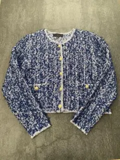 【新品未使用】ZARA ツイード風ノーカラージャケット