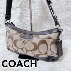 COACH コーチ シグネチャー アクセサリーポーチ 水色 希少カラー