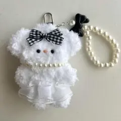 モールドール モール人形 チャーム キーホルダー いぬ ホワイト