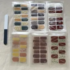 ネイルシール 6枚入 爪やすり付き ネイルアート 簡単 人気 可愛い お洒落