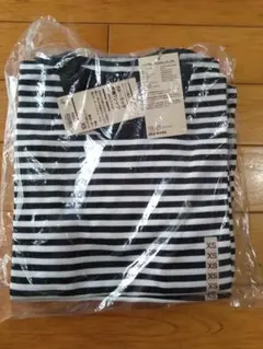 UNIQLO　クルーネック半袖Tシャツ XS 黒白ストライプ