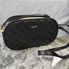 -dazzlin- ブラックショルダーバッグ　楕円、キルティング