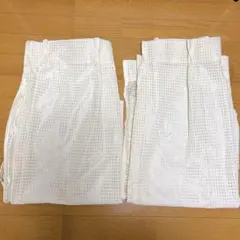 NITORI クリーム色 チェック柄 レースカーテン