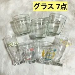 【まとめ売り】グラス7個セット モロゾフガラス容器 ベア柄 花柄