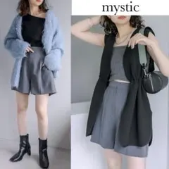 ミスティック ピンタック ショートパンツ グレー