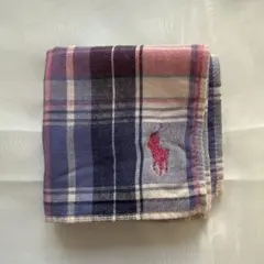 ラルフローレンタオルハンカチ　ピンクチェック