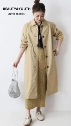【美品】BEAUTY&YOUTH リネン　ステンカラーコート