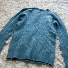 楽*い様 ポロラルフローレン ウールカシミヤ ケーブルニットセーター xs ライ