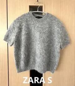 ZARA ショートニット グレー 半袖トップス S