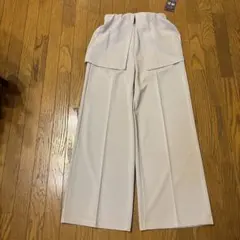 ライトベージュ ワイドパンツ S