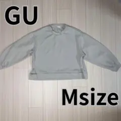 【美品】GU ジーユー ダブルフェイスプルオーバー M グレージュ スリット有