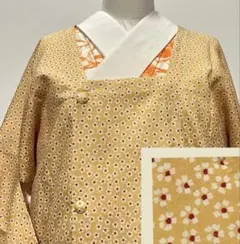 アンティーク小花柄の錦紗◇未使用しつけ付き道中着羽織 美品