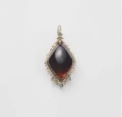 agate アガット　チャーム　アンバー　10K ダイヤモンド