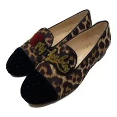 【極美品】クリスチャン ルブタン ドゥロワー別注 ハラコ レオパードシューズ