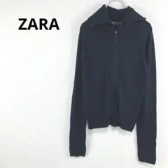 ザラ【M】トップス　パーカー　長袖　羽織り　ストレッチ　フルジップ　襟
