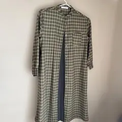 AS KNOW AS plus チェック柄シャツワンピース（長袖）