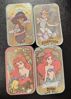 Disney スライド缶　4点　プリンセス　アリエル　シンデレラ　ジャスミン