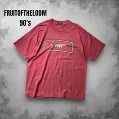90s USA製フルーツオブザルーム ヴィンテージ アニマルプリント アートT