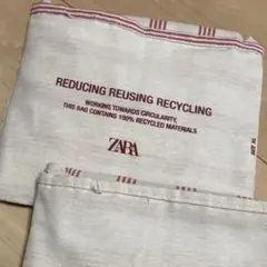 【新品】ZARA エコバッグ XL ストライプ キャンパス地 薄布バッグ