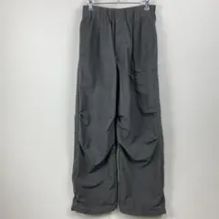 訳あり GU ジーユー ナイロンジップパラシュートパンツ ワイド ユニセックス