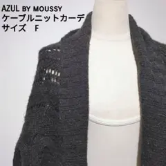 AZUL BY MOUSSY ケーブルニットカーディガン サイズF ダークグレー