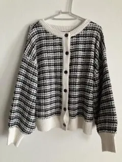 BEAMS チェック柄ニットカーディガンのサムネイル