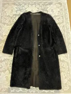 KARL DONOGHUE リバーシブル　ムートンロングコート　ブラック