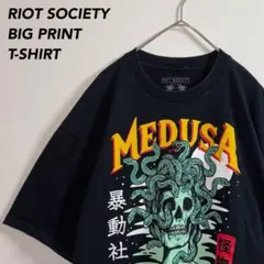 ビッグプリントRIOT SOCIETYグラフィックTシャツメデューサ暴動社会のサムネイル