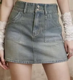ライトブルーデニムミニスカート