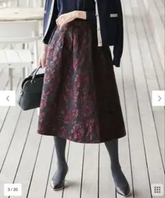 anysis 美人百花コラボ フラワージャガードリバーシブル スカート