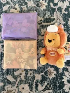 未使用/プーさんぬいぐるみチャームとサブバックセット