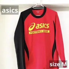 asics アシックス　ロングスリーブシャツ　ロンT 長袖　サイズM レッド　赤