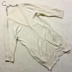 ハートマーケット リネンコットンロングカーディガン 深Vネック アイボリー F