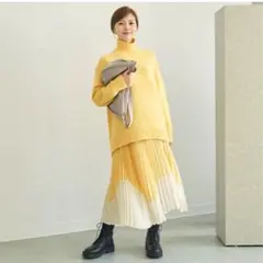 UNIQLO:C白石麻衣着用プリーツロングスカート イエローSサイズ