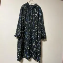 colopuca ワンピース 【4L】 黒地 花柄 前開け 羽織りもOK