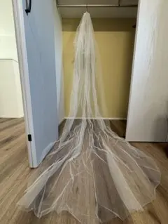 ロングチュールウェディングベール コーム付き ウエディンググローブ