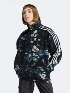 アディダス 美品　花柄 フリースジャケット　L