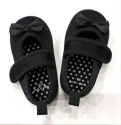 フォーマル 黒 リボン付き ベビーシューズ 13cm