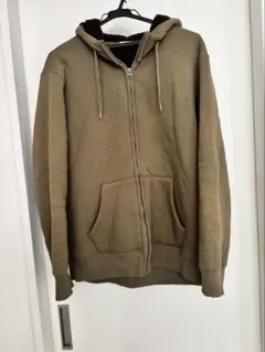 GU カーキ フルジップパーカー　XLサイズ
