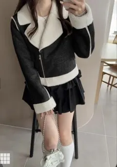 GRLまとめ売り　ウール混シャギーニットカーディガン　ボアラメツイードジャケット