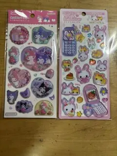 わたあめカプセルシールメロクロ、平成ハッピーフォンふわふわラビちゃん2点セット