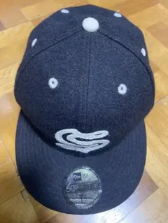 New Era ブラック スナップバックキャップ 7 1/2