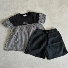 シューラルー　トップス　黒ショートパンツ　セットアップ　130