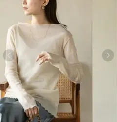 値下げ！【美品】NOBLE シアークレープジャージロングTシャツのサムネイル