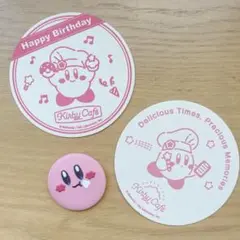 Kirby Cafe カービィカフェ　バースデーコースター　刺繍缶バッジ　3点のサムネイル