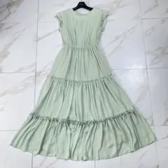 希少♡8va alta ティアードノースリーブロングワンピース ミントグリーン