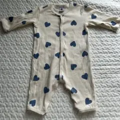 プチバトー ロンパース 6m ハート柄