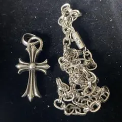 クロムハーツ/Chrome Hearts ダブルCHクロスペンダント 巾着付き
